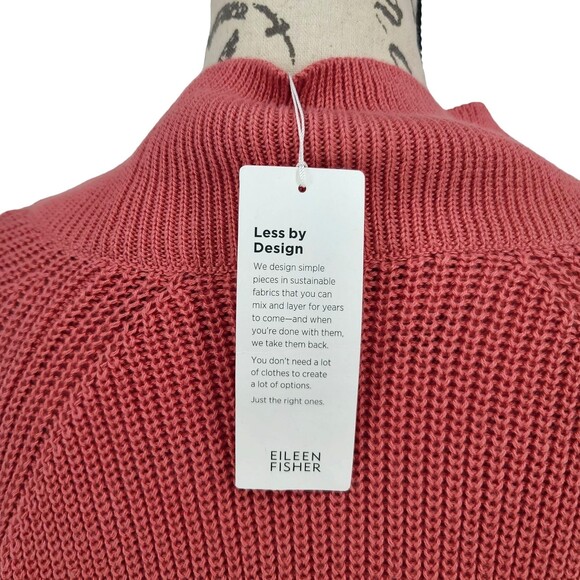 Eileen Fisher Waffle Knit Raglan Sleeve Turtleneck Sweater XL - Picture 5 of 6
